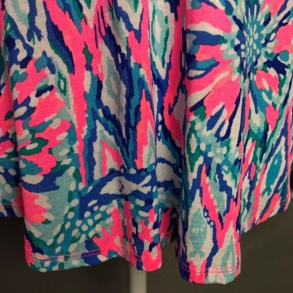 NWT Lilly Pulitzer Top Lilias Pink Blue Tiki Shake It Long Sleeve Henley XS - Picture 6 of 9